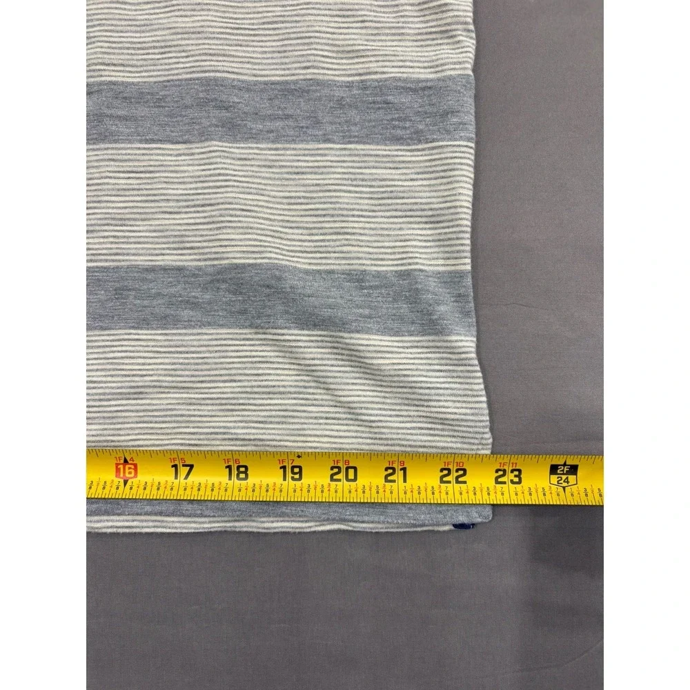 The North Face Gray Striped Polo - Men's Large - 70% Cotton/30% Poly